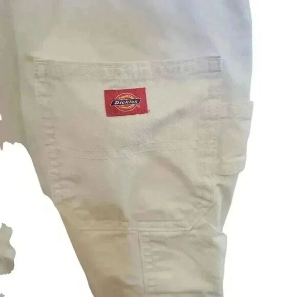 Dickie's Women's White Cotton Relaxed Fit Overalls - Picture 9 of 14